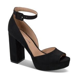 Sun + Stone Reemaa Peep Toe Block Heel Platforms Black 9M